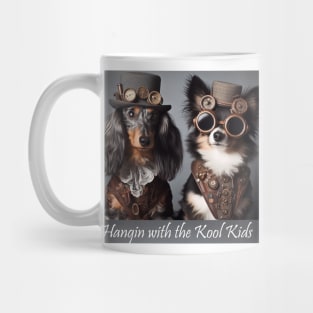 Doxie and Corgi  Steam Punk Mug